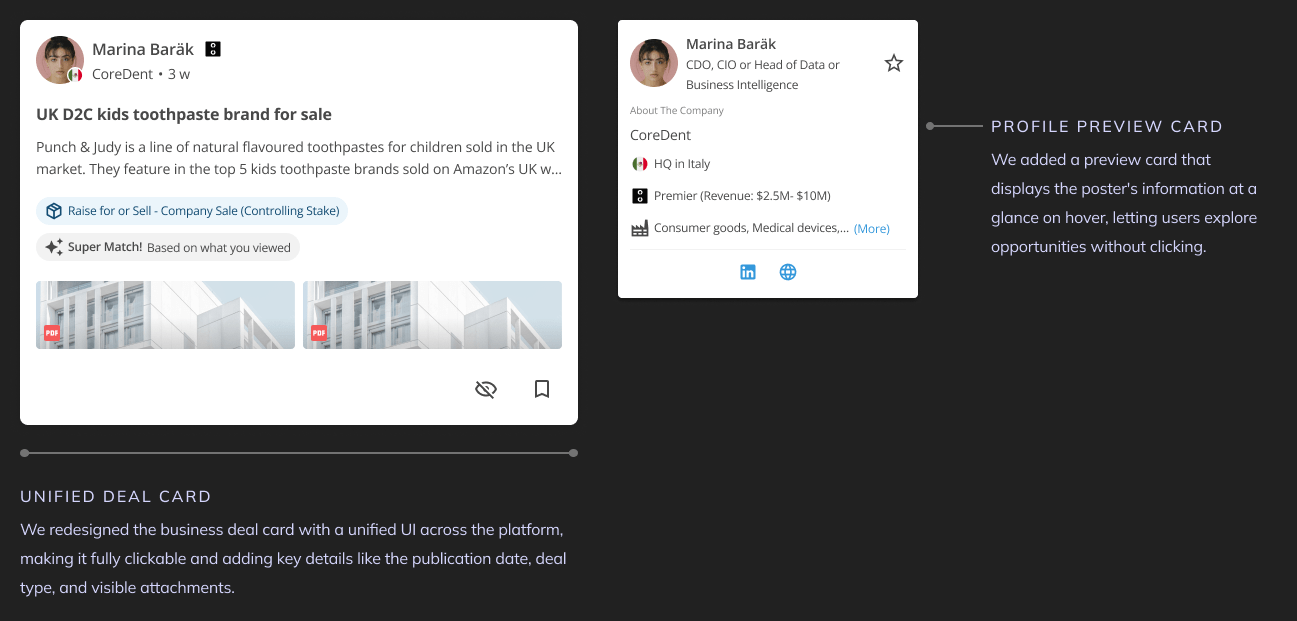 Final design of the new 'Detail Page'